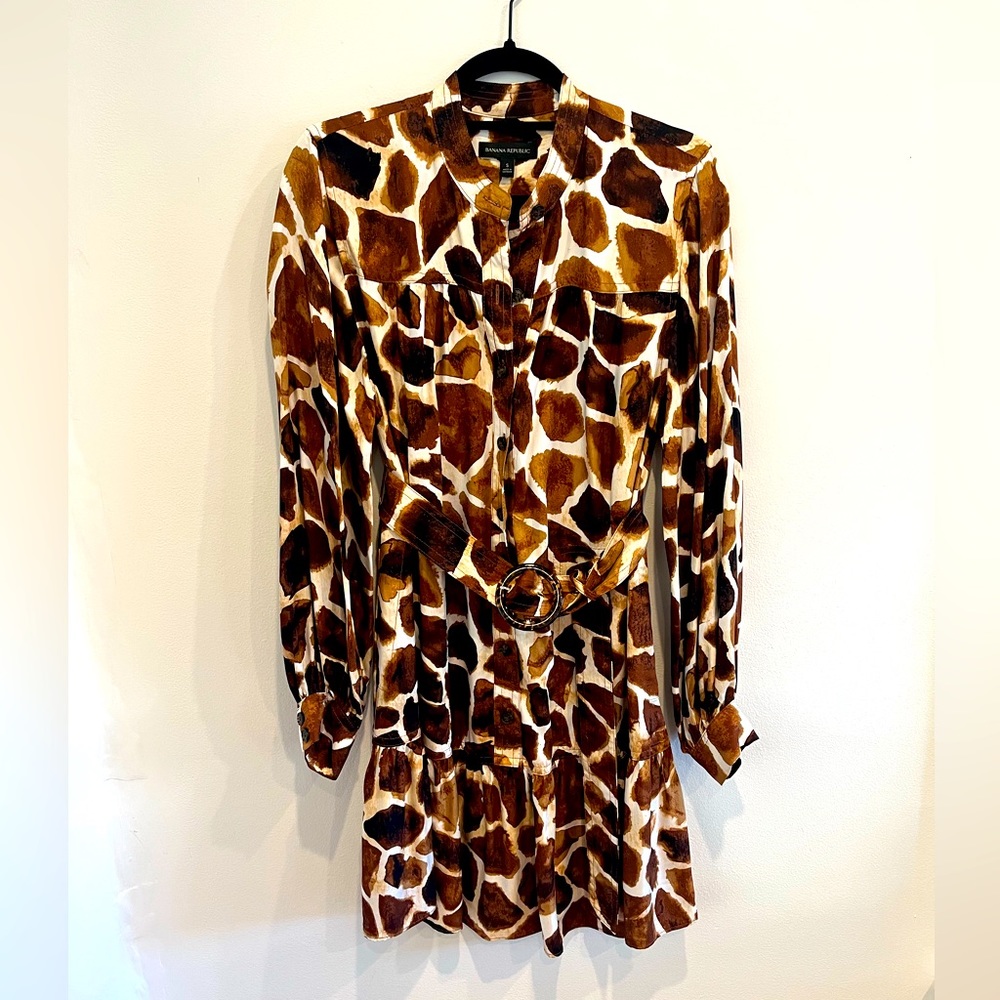 Giraffe Print Banana Republic Dress (Pockets!)